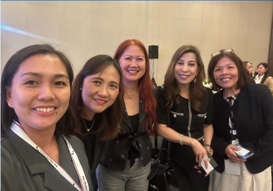In photo (L–R): Mary Ann Duguran, The Manila Times VP for Marketing Roda Zabat, CEO Anna Marie Ang Thompson, President-COO Blanca Mercado, and Jenny Catapang.