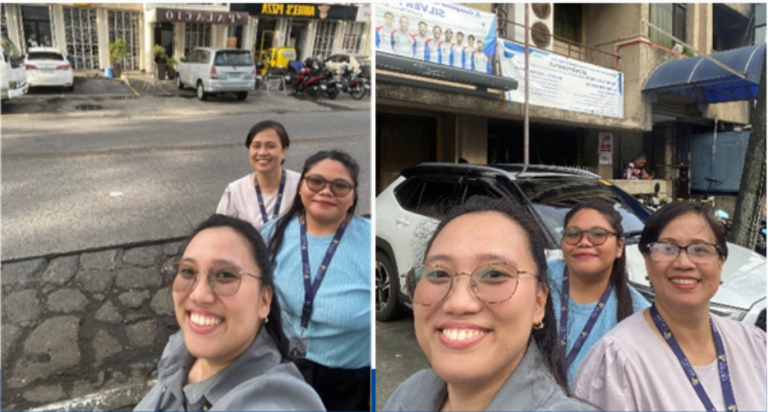 Photos taken after the meetings, outside the establishments.