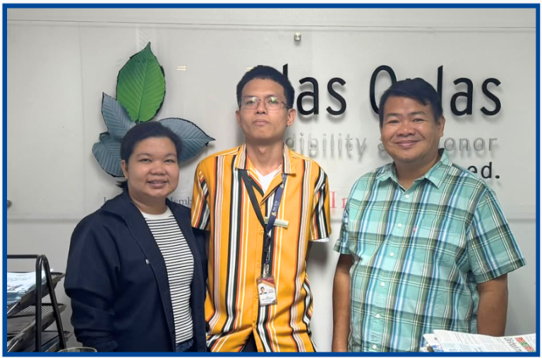 During the visit of Dr. Bernardino P. Malang, Adviser/Intern from Bulacan State University, at the Makati Head Office.