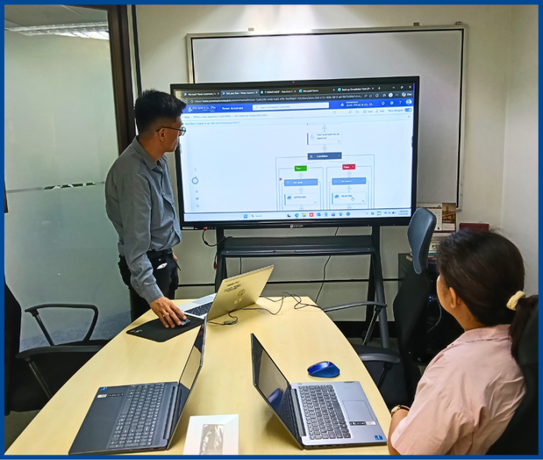 IT Intern Nathaniel shares his work output with the IT Team.